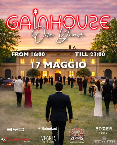 Locandina GainHouse One Year a Villa Isolani, 17.05.2026