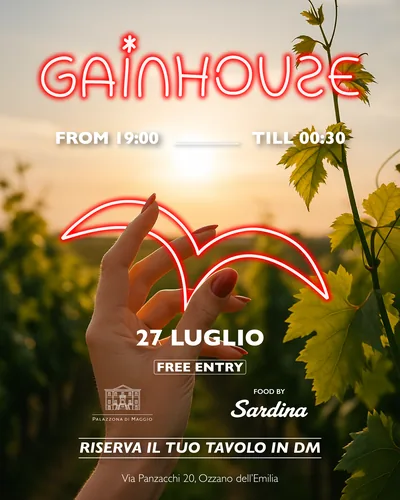 Locandina GainHouse alla Palazzona, 27.07.2025